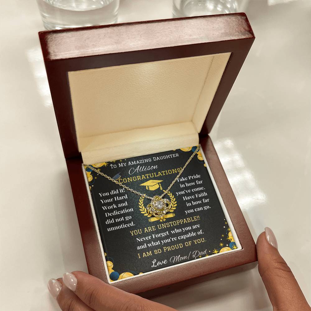 To My Amazing Daughter - Love Knot Necklace - Graduation