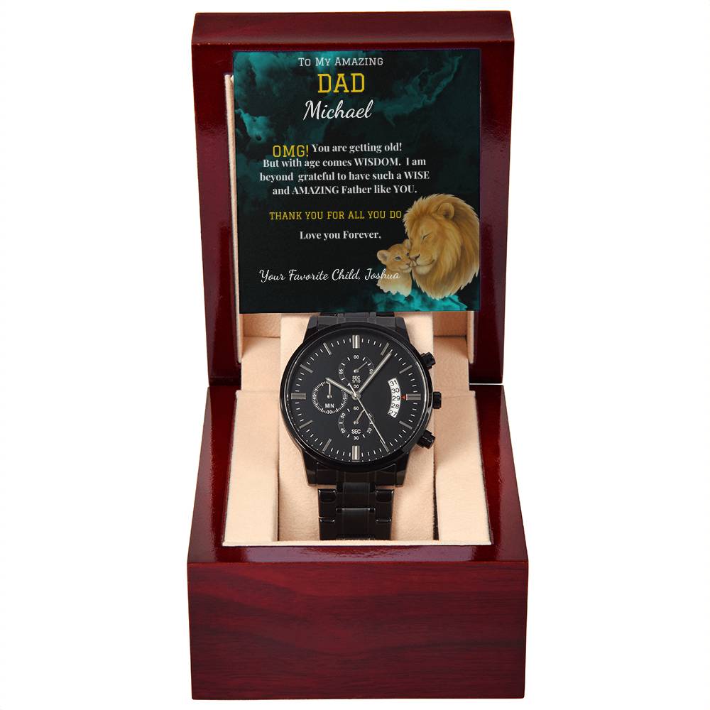 Amazing Dad- Black Chronograph Watch