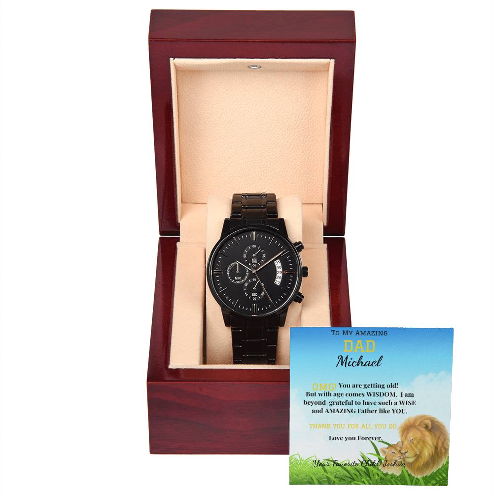 Amazing Dad- Black Chronograph Watch