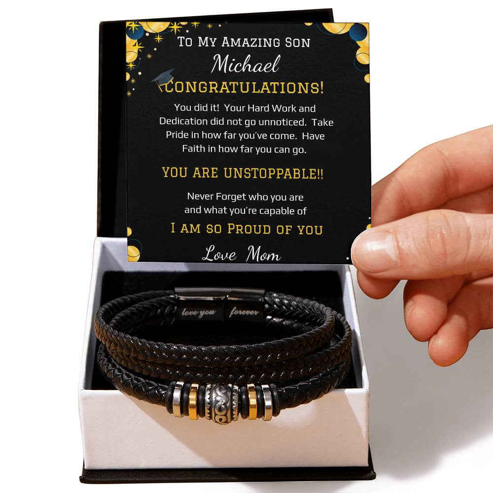 Son's Graduation - Love You Forever Bracelet