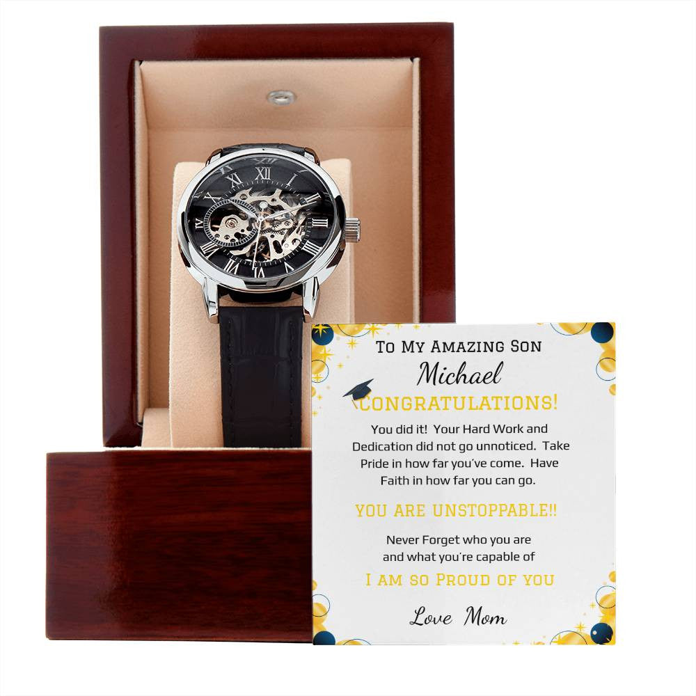 Men's Openwork Watch + MC - Son's Graduation