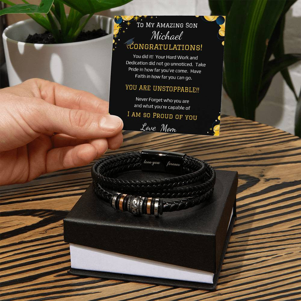 Son's Graduation - Love You Forever Bracelet