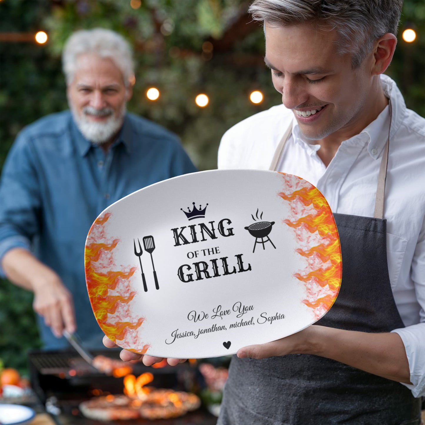 King of the Grill/ Best Flippin Dad BBQ Platter and Apron