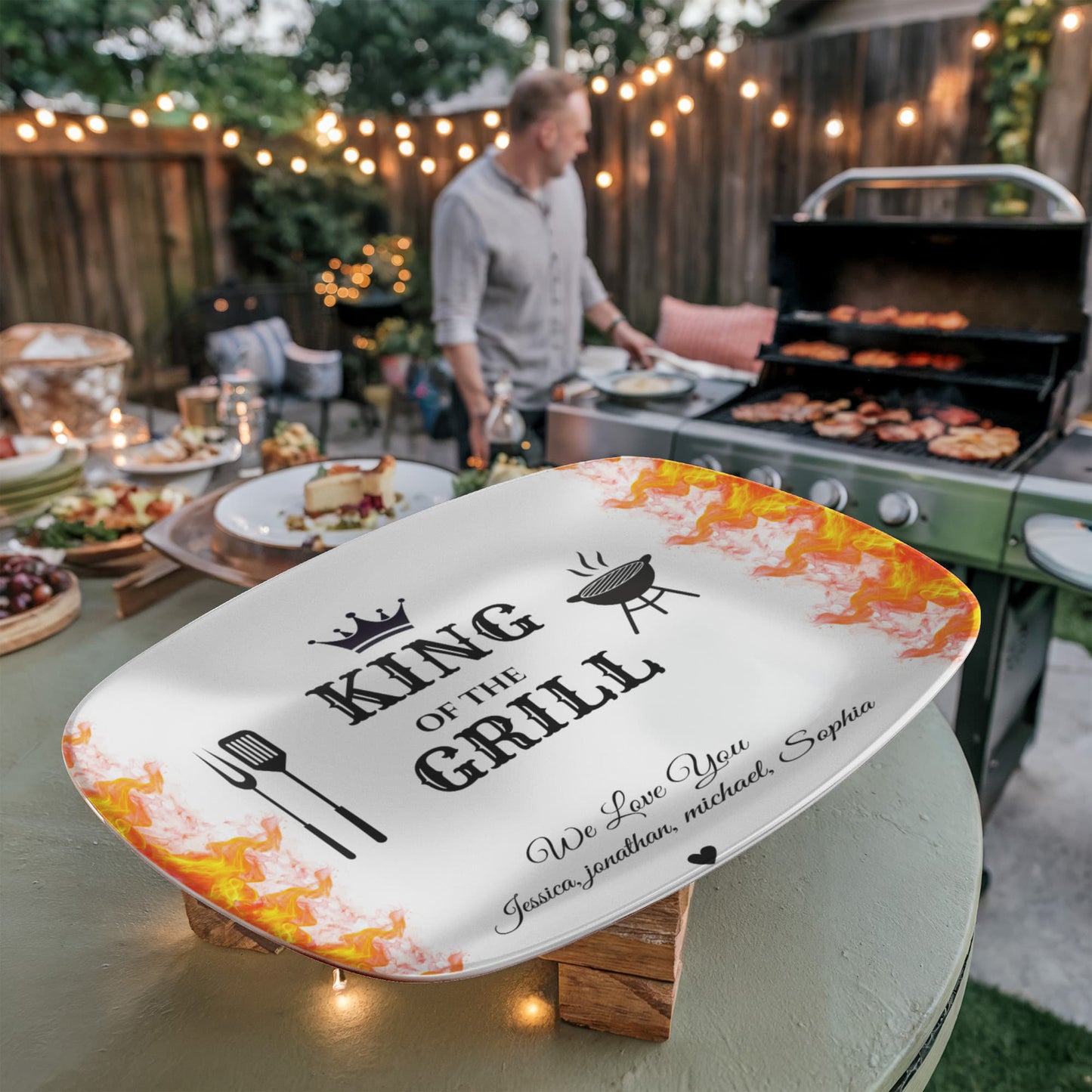 King of the Grill/ Best Flippin Dad BBQ Platter and Apron