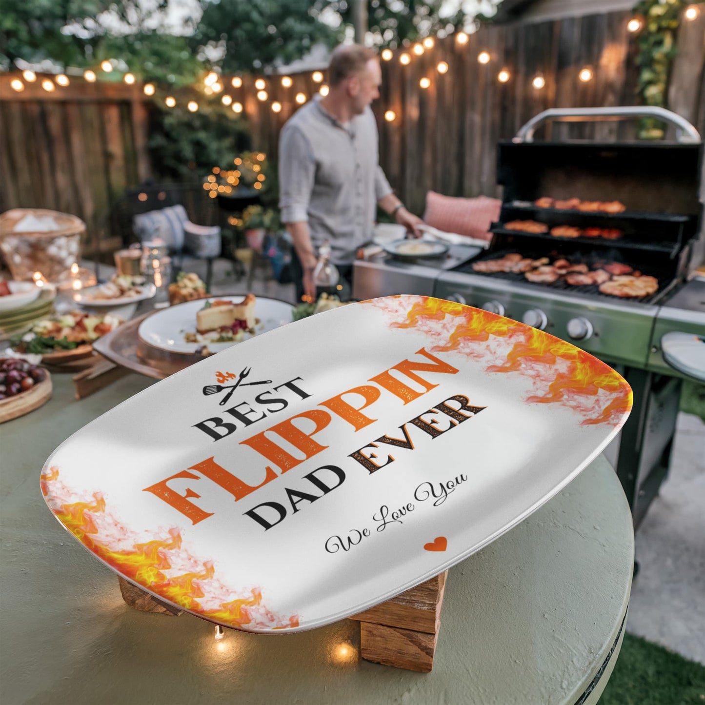 King of the Grill/ Best Flippin Dad BBQ Platter and Apron