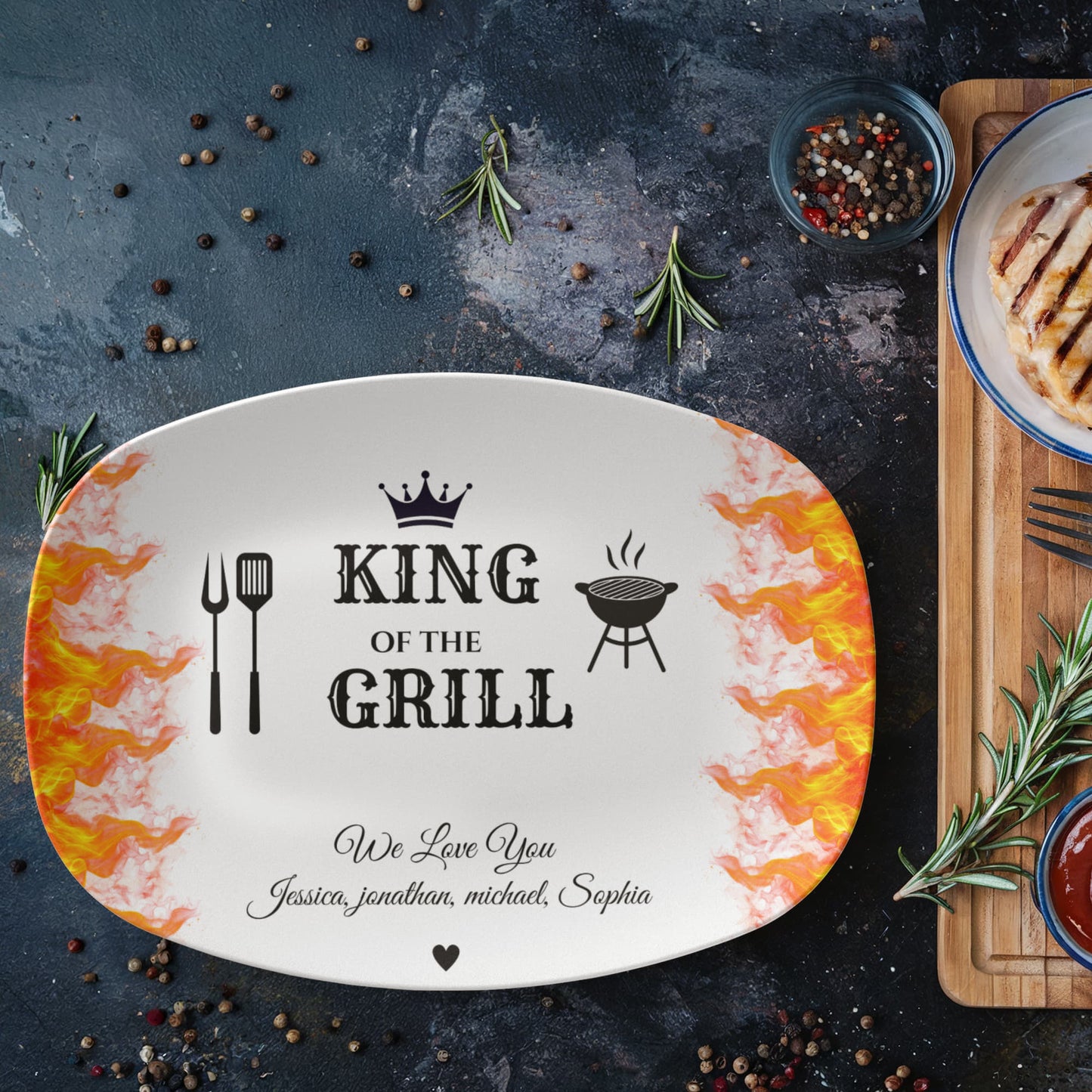 King of the Grill/ Best Flippin Dad BBQ Platter and Apron