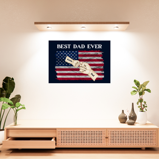 Best Dad Ever/ Fist Bump/Landscape Canvas