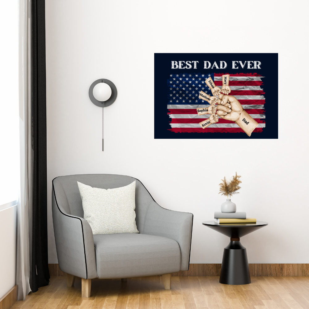 Best Dad Ever/ Fist Bump/Landscape Canvas