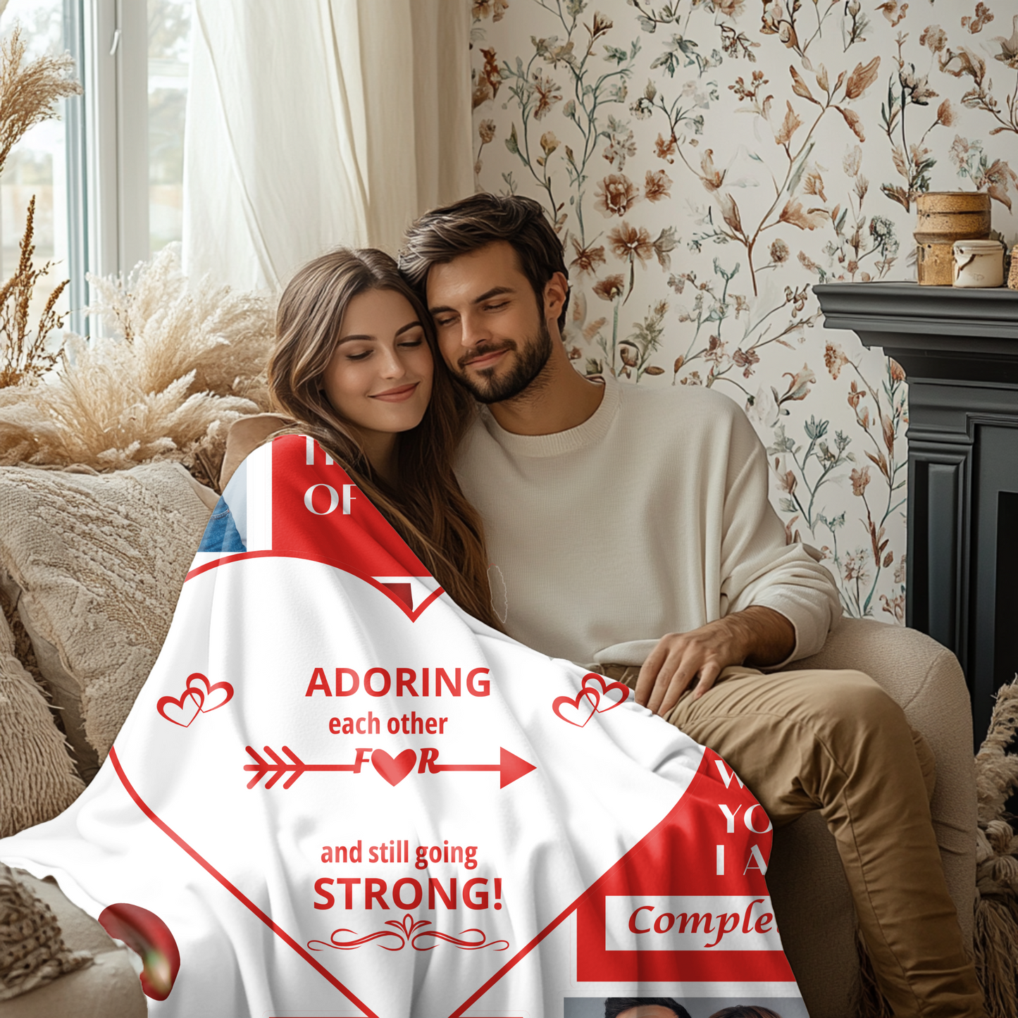 VPL Cozy Plush Fleece Blanket - HEART - ADORING