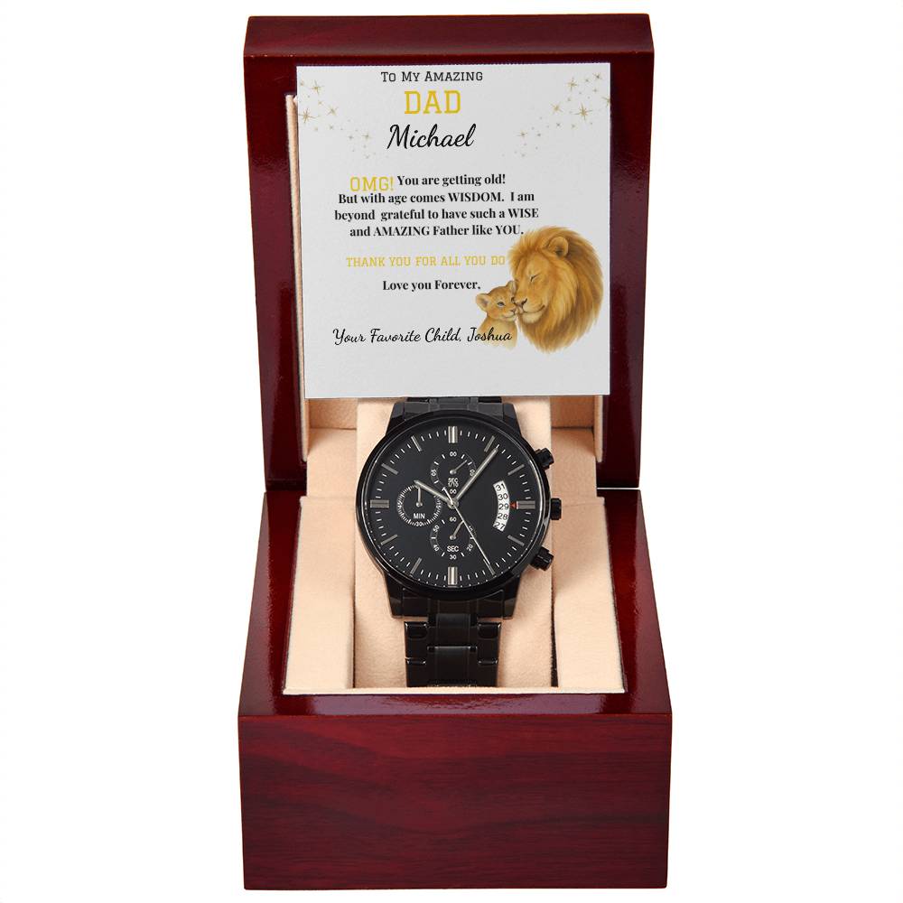 Amazing Dad- Black Chronograph Watch