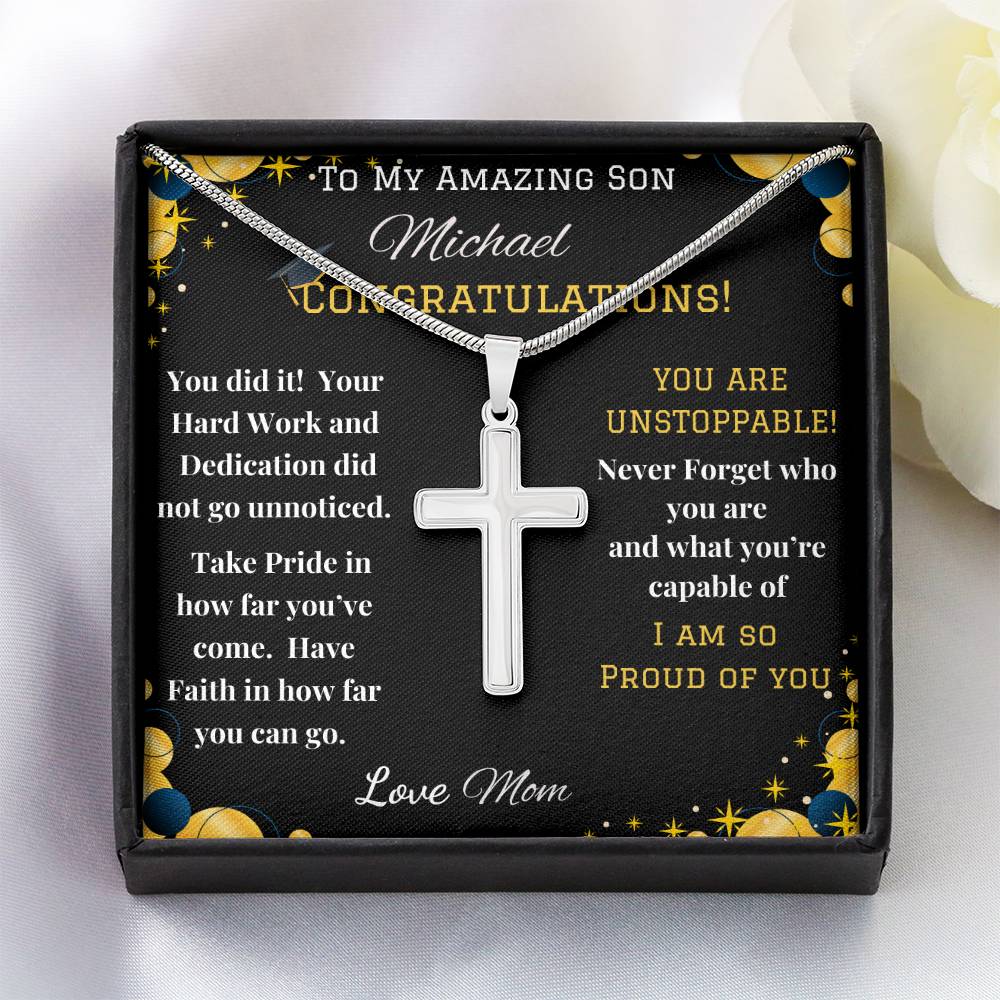 Stainless Cross Necklace - You're Unstoppable