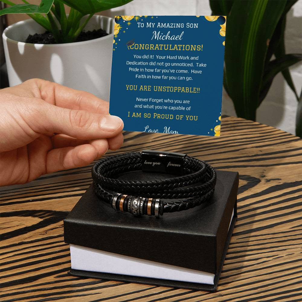 Son's Graduation - Love You Forever Bracelet