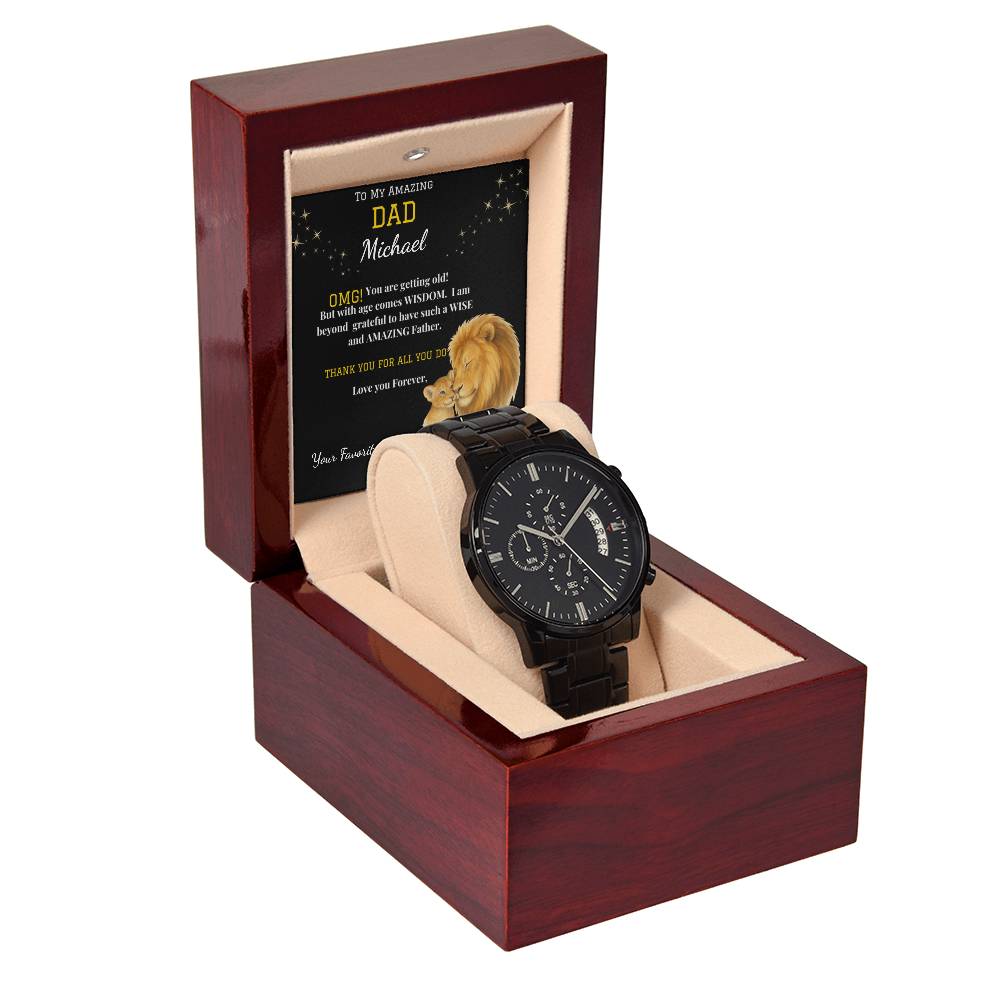 Amazing Dad- Black Chronograph Watch