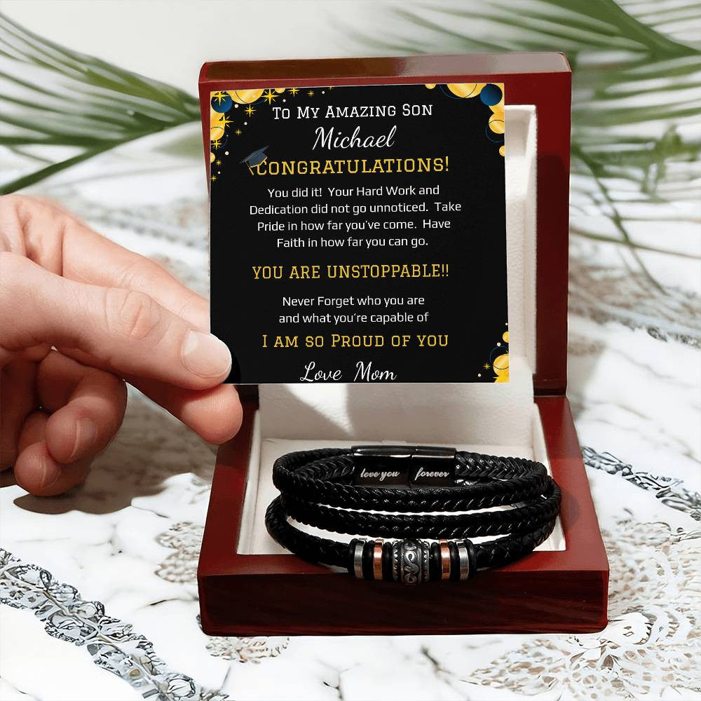 Son's Graduation - Love You Forever Bracelet