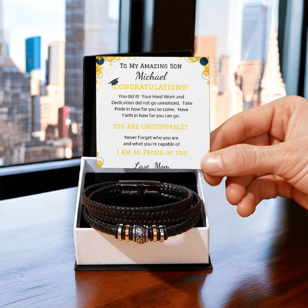 Son's Graduation - Love You Forever Bracelet