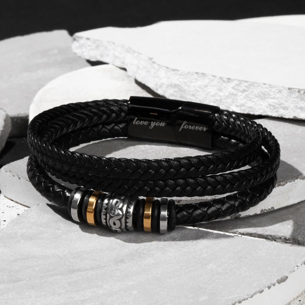Amazing Dad-Love You Forever Bracelet With Vegan Leather