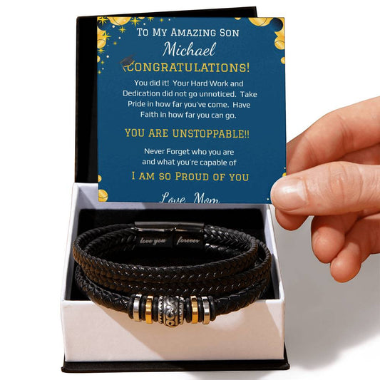 Son's Graduation - Love You Forever Bracelet
