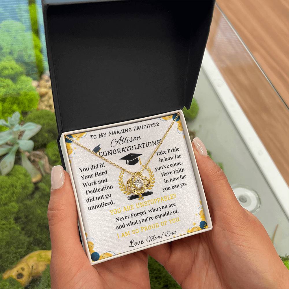 To My Amazing Daughter - Love Knot Necklace - Graduation