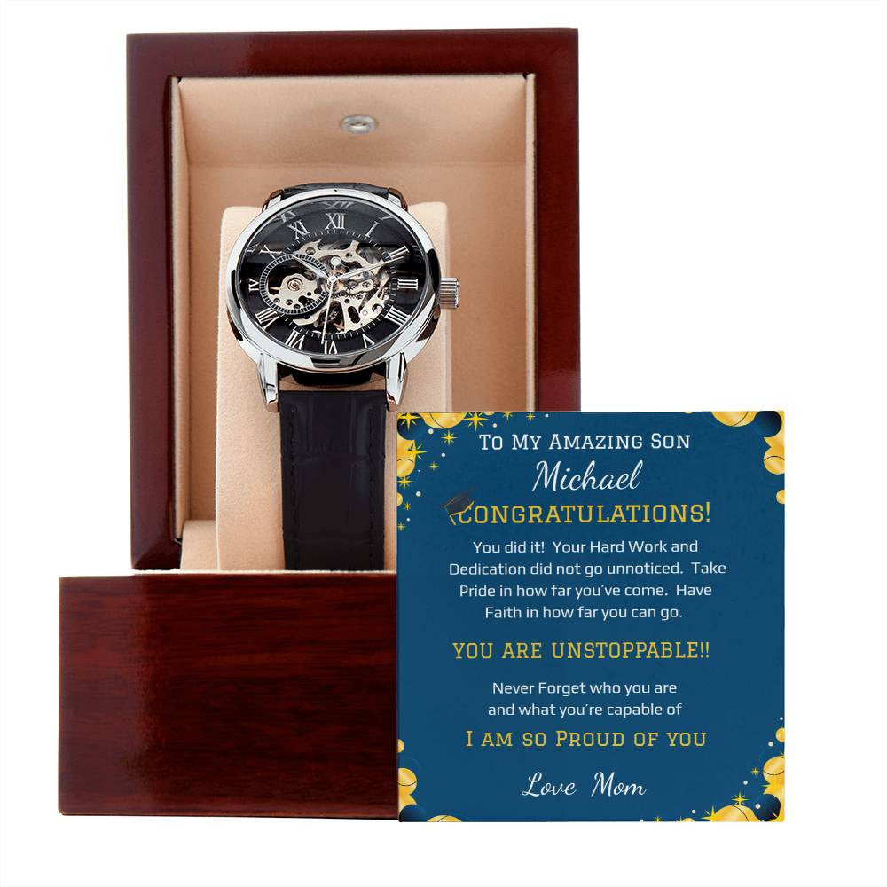 Men's Openwork Watch + MC - Son's Graduation