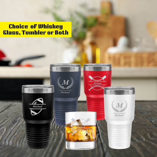 Laser Engraved Whiskey Glass/ Tumbler -Personalized