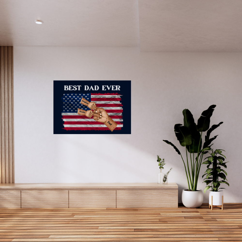 Best Dad Ever/ Fist Bump/Landscape Canvas