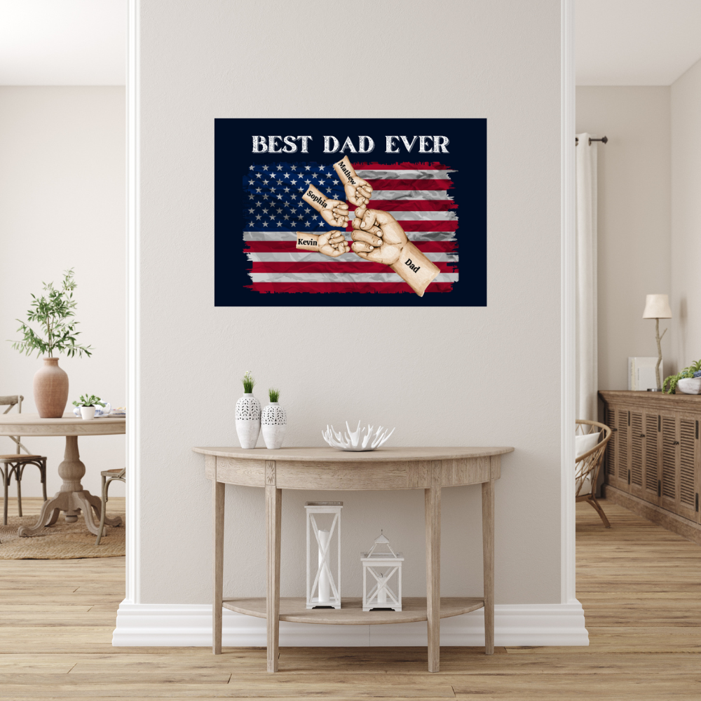 Best Dad Ever/ Fist Bump/Landscape Canvas