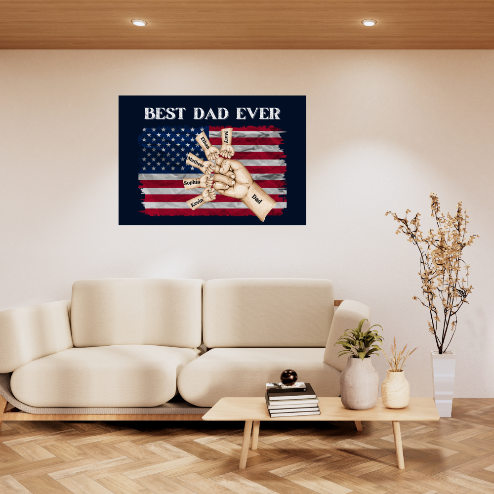 Best Dad Ever/ Fist Bump/Landscape Canvas