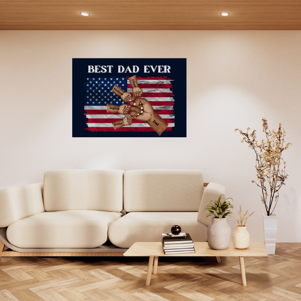 Best Dad Ever/ Fist Bump/Landscape Canvas