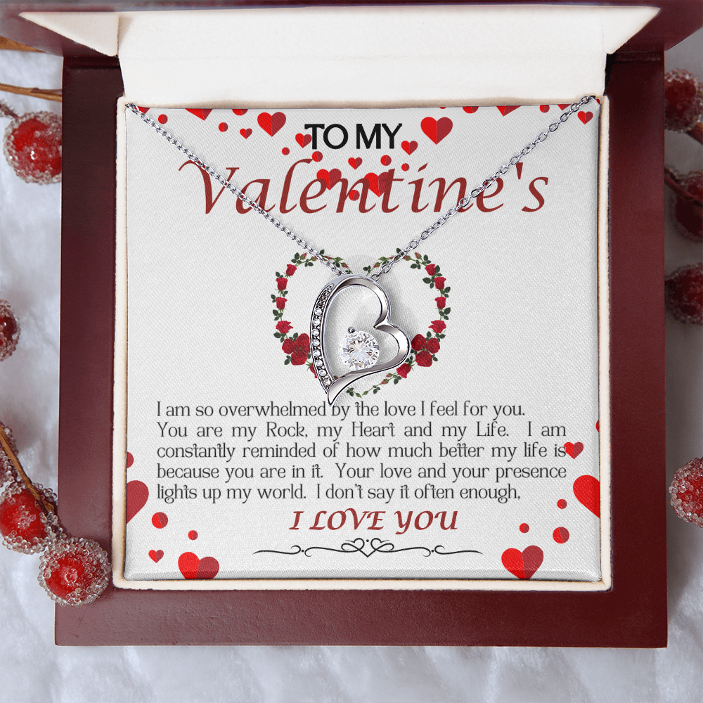 Forever Love Necklace/My Valentine/White Heart