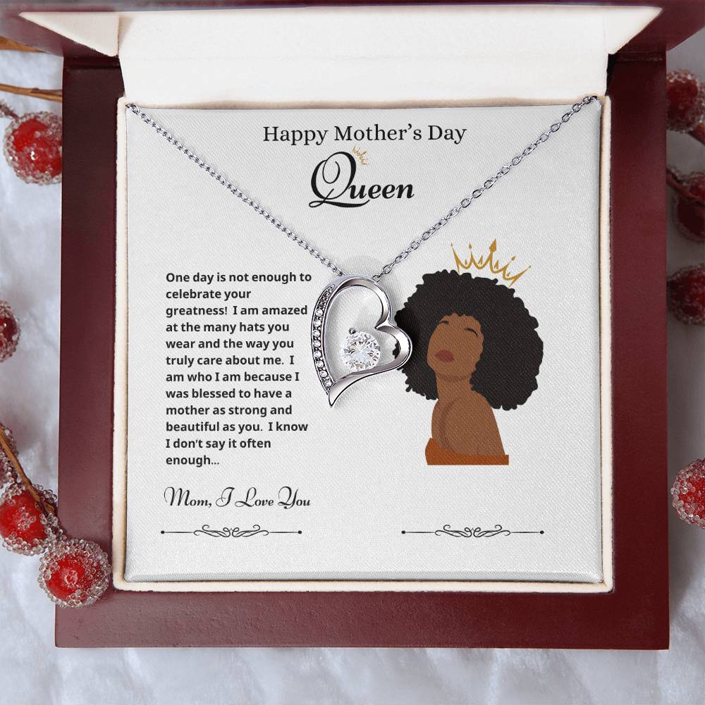 Happy Mother's Day Queen Forever Love Necklace White 2