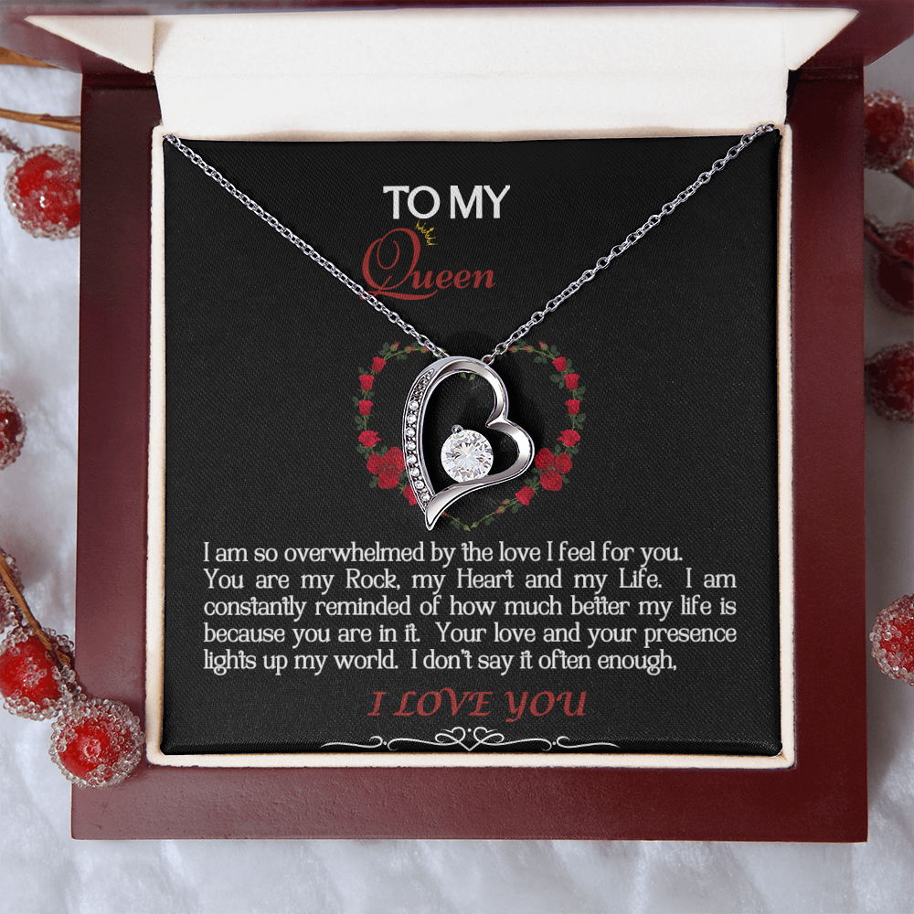 Forever Love Necklace/My Queen/Blk White
