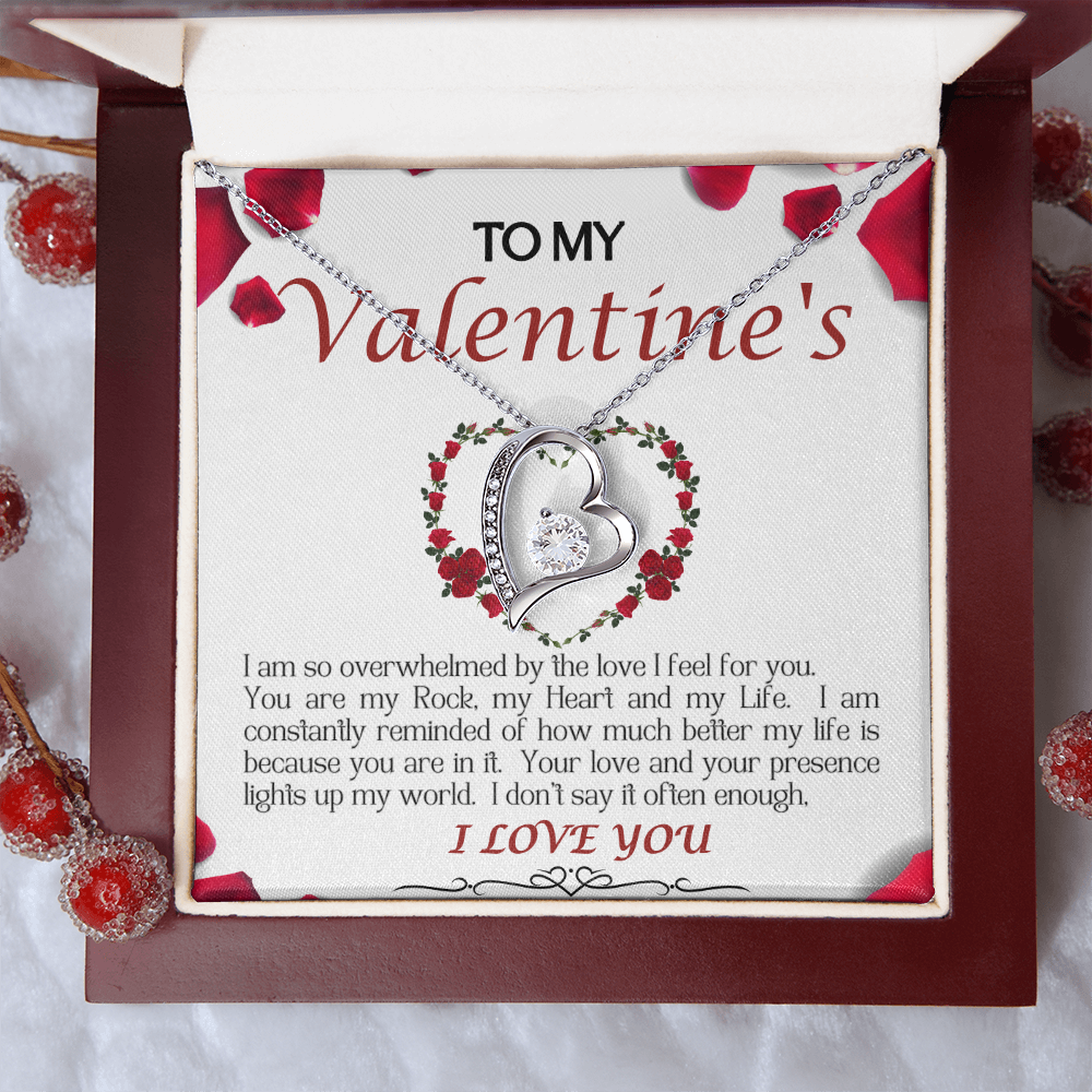 Forever Love Necklace/My Valentine/White Rose