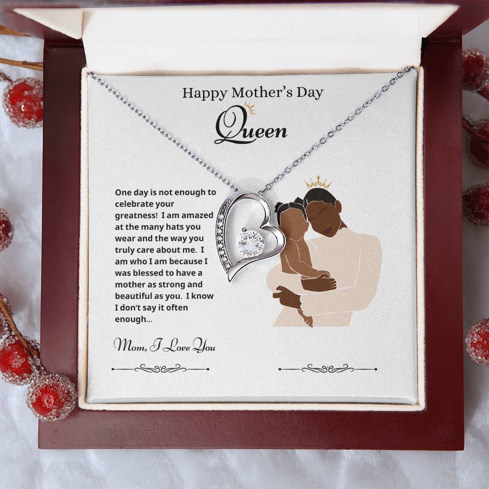 Happy Mother's Day Queen Forever Love Necklace White 2