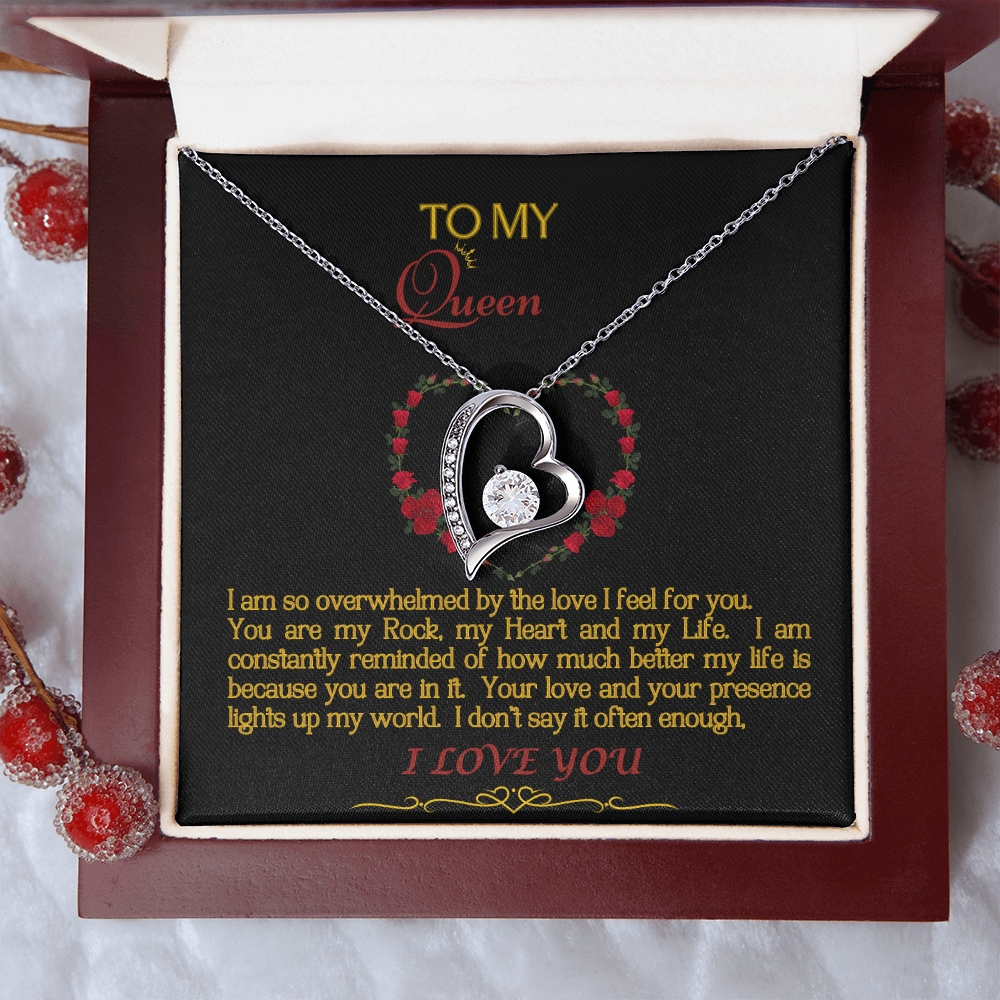 Forever Love Necklace/My Queen/Blk Gold