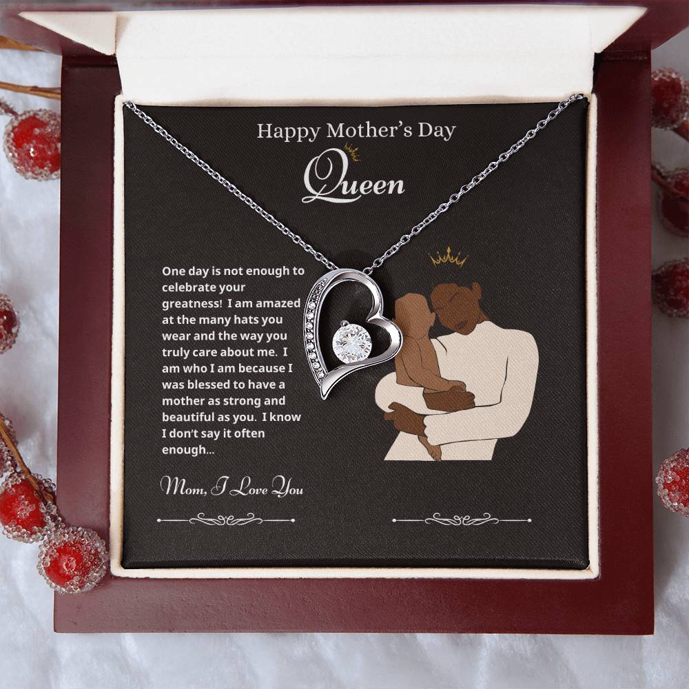 Happy Mother's Day Queen Forever Love Necklace Black 3