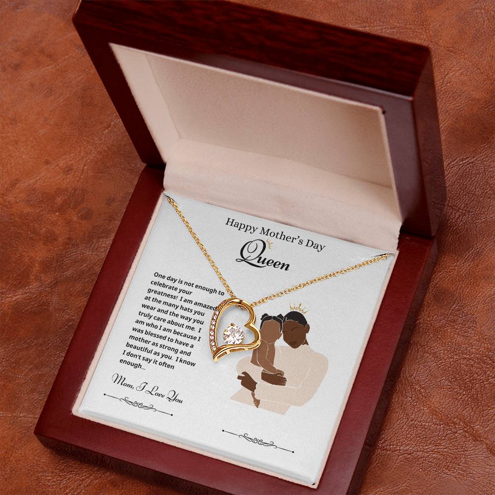 Happy Mother's Day Queen Forever Love Necklace White 2