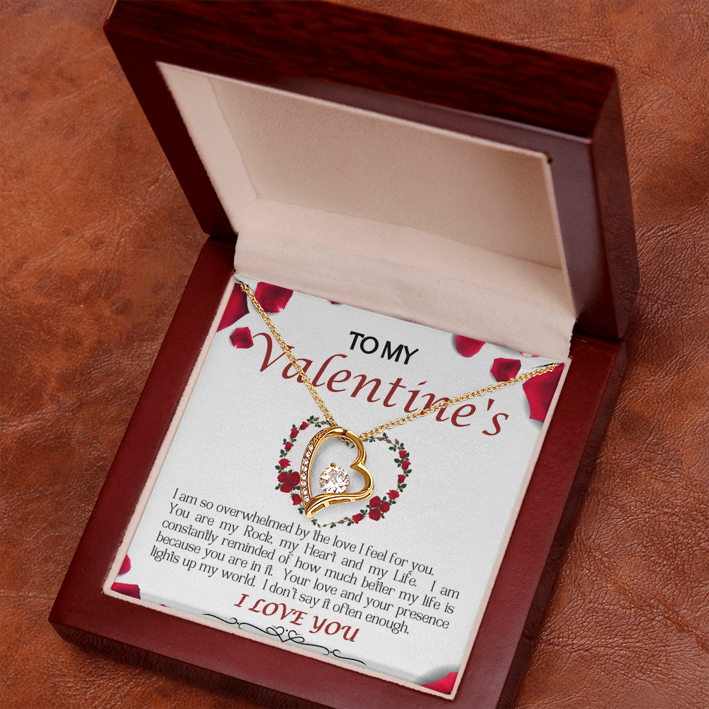 Forever Love Necklace/My Valentine/White Rose