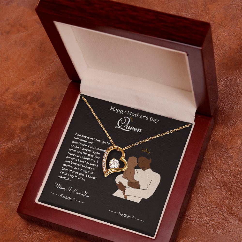 Happy Mother's Day Queen Forever Love Necklace Black 3