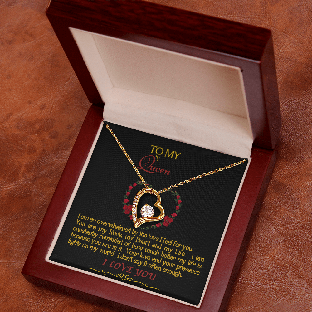 Forever Love Necklace/My Queen/Blk Gold
