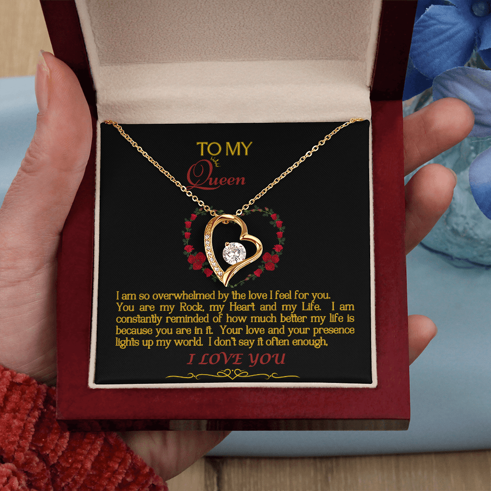 Forever Love Necklace/My Queen/Blk Gold