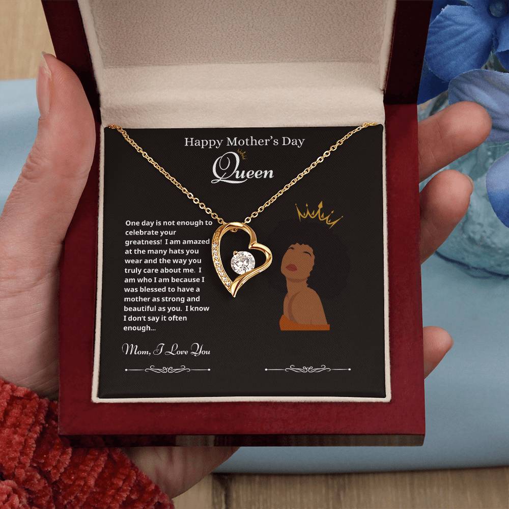 Happy Mother's Day Queen Forever Love Necklace Black 2