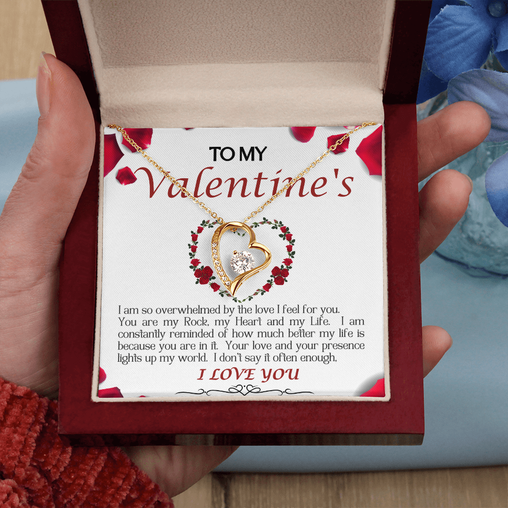 Forever Love Necklace/My Valentine/White Rose