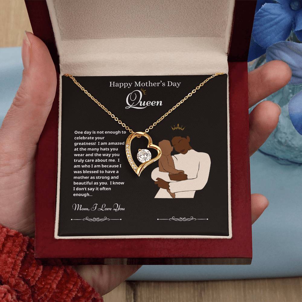 Happy Mother's Day Queen Forever Love Necklace Black 3