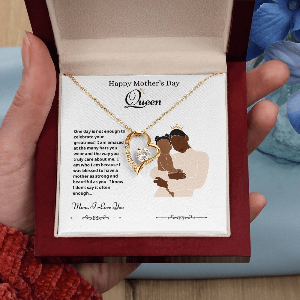 Happy Mother's Day Queen Forever Love Necklace White 2