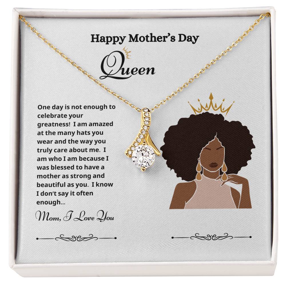 Happy Mother's Day Queen Allure Necklace white