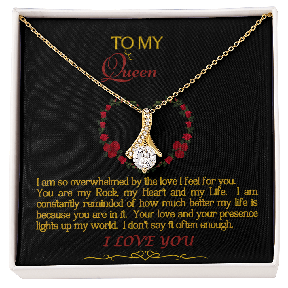 Alluring Beauty Necklace/My Queen/Blk Gold