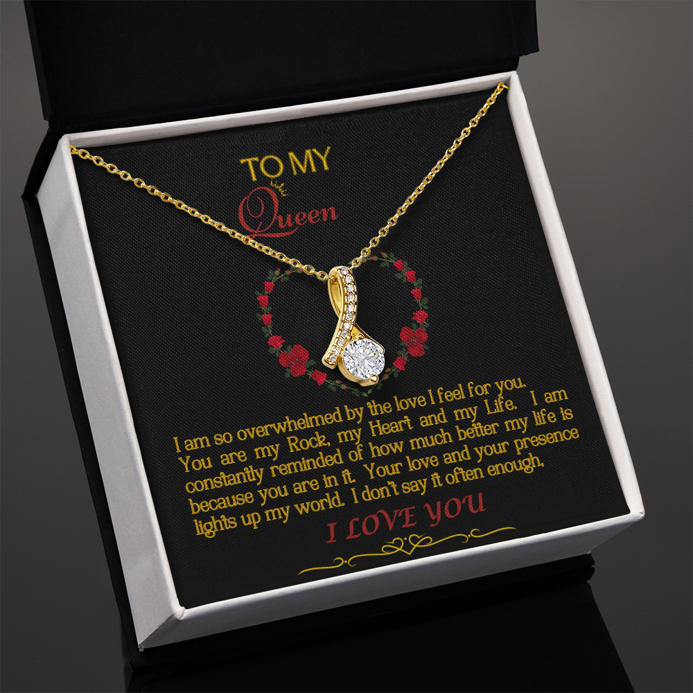 Alluring Beauty Necklace/My Queen/Blk Gold
