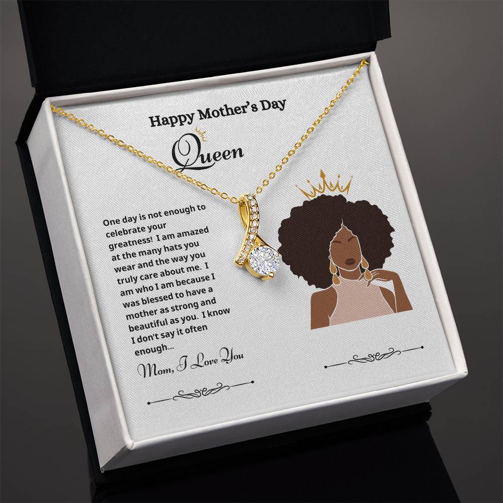 Happy Mother's Day Queen Allure Necklace white