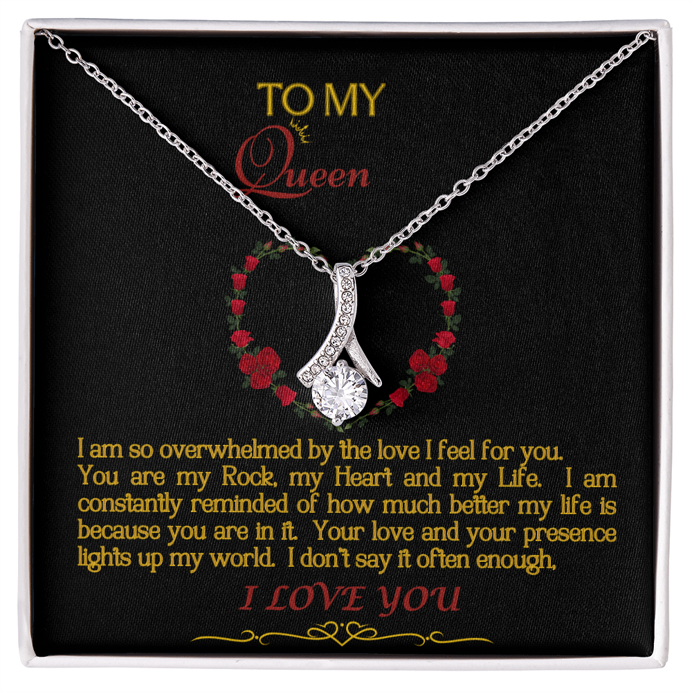 Alluring Beauty Necklace/My Queen/Blk Gold