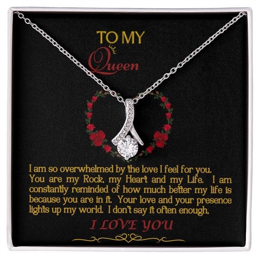 Alluring Beauty Necklace/My Queen/Blk Gold